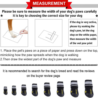 Dog Shoes for Hot Pavement, Dog Snow Boots & Paw Protectors for Winter | Dog Booties Medium Large Size Dogs, Water-Resistant in the Rain, Outdoor Walking, Indoor Hardfloors Skid-Resistant Sole Black